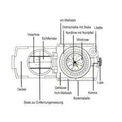 Mil-Tec Armeekompass Metall M. Etui -Outdoor-Ausrüstungsgeschäft 6o4120 4