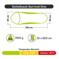 Carinthia Schlafsack Survival One -Outdoor-Ausrüstungsgeschäft c9207 001