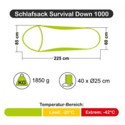 Carinthia Schlafsack Survival Down 1000 -Outdoor-Ausrüstungsgeschäft c9359 001