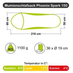 HIGHLANDER Mumienschlafsack Phoenix Spark 150 -Outdoor-Ausrüstungsgeschäft hlsb242 001 5 1